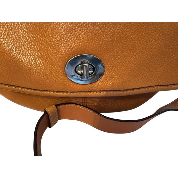 Coach Legacy Leather Saddle Crossbody Bag Orange Tan F15170 - Picture 3 of 16